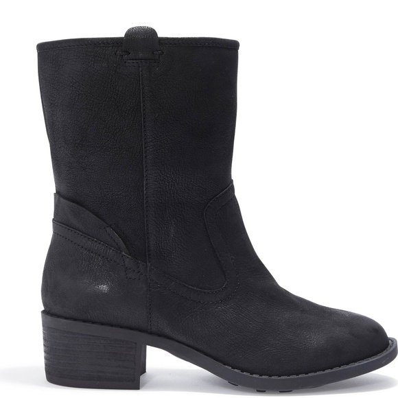 Adam Tucker New BOOTS Mid-Tall Moto BLACK Soft Goat Leather Comfort Womens 9.5 - Picture 4 of 8